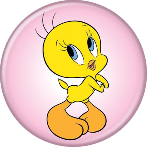 Looney Tunes Tweety Button 1.25in Round