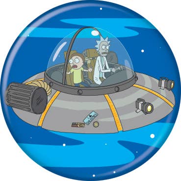 Rick and Morty in Space Cruiser 1 .25" Round Button