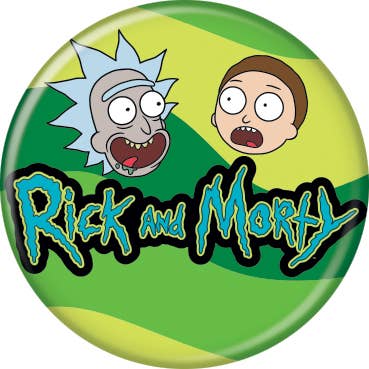 Rick and Morty on Green 1 .25" Round Button