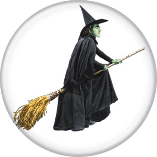 Wizard of Oz Wicked Witch On Broom Button