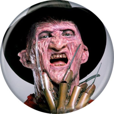 A Nightmare On Elm Street On Light Grey Button