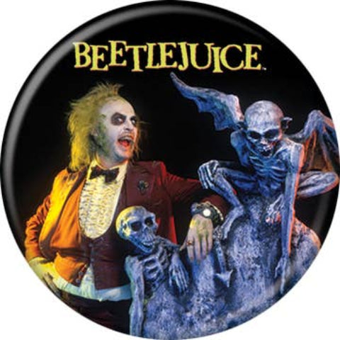 Beetlejuice and Tombstone  Button 1.25in Round