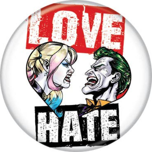 Love Hate Harley and Joker Round 1.25" Button