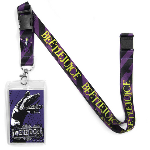 Beetlejuice Lanyard with Breakaway Clip and ID Card Holder