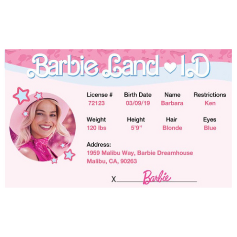 Barbie Movie ID Card