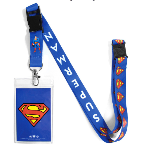 Superman Lanyard with Breakaway Clip and ID Card Holder