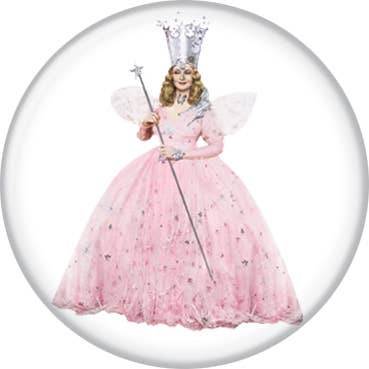 Wizard of Oz Glinda on White  1.25" Round Button