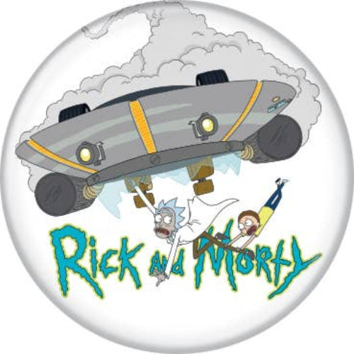 Rick and Morty Flying Upside Down 1 .25" Round Button